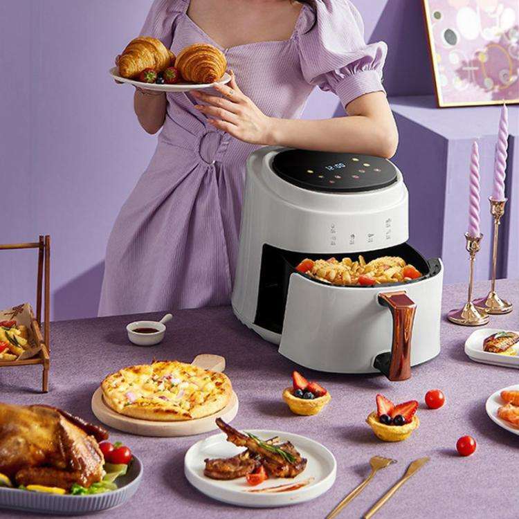 8L Air Fryer Household Multi-Function Large Capacity Oil-Free Electric Fryer, Color: Black EU Plug