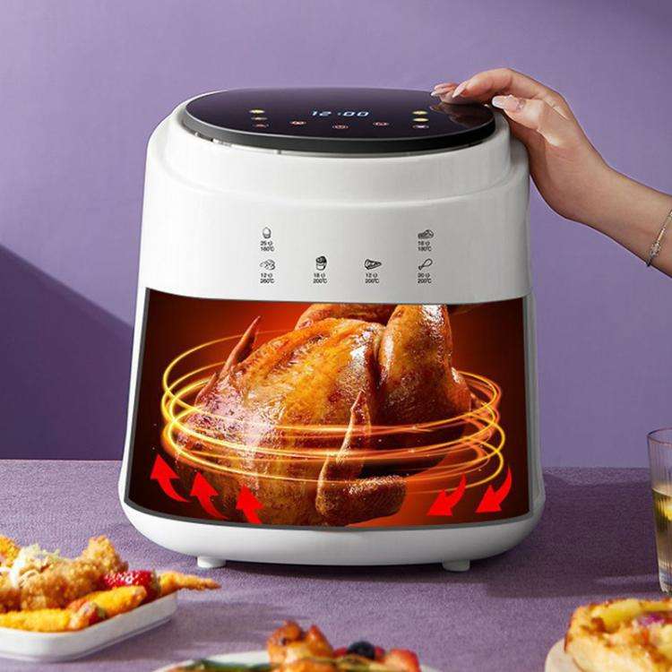 8L Air Fryer Household Multi-Function Large Capacity Oil-Free Electric Fryer, Color: White US Plug