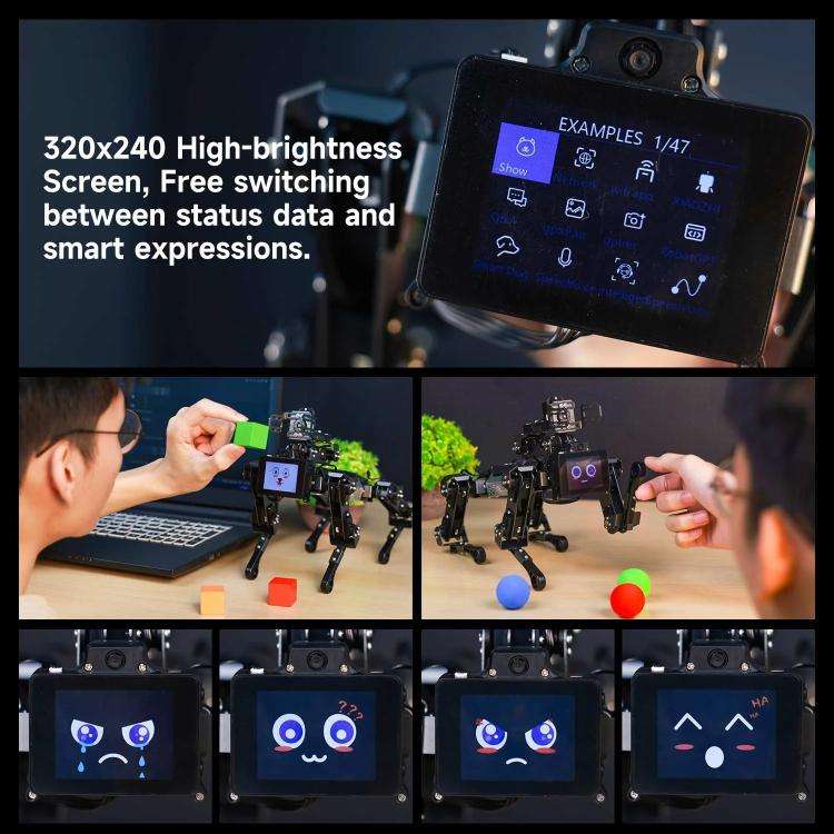 YAHBOOM DOGZILLA-Lite AI-Powered Bionic Robotic Dog 15-DOF Desktop Companion With Robotic Arm, Ra...
