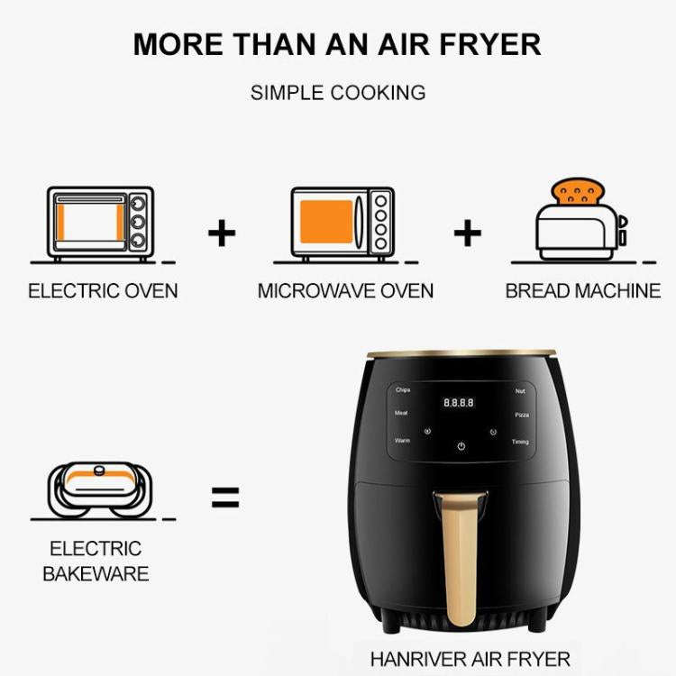 6L 1400W Air Fryer Household Large Capacity French Fry Maker Multifunctional Electric Fryer, Colo...