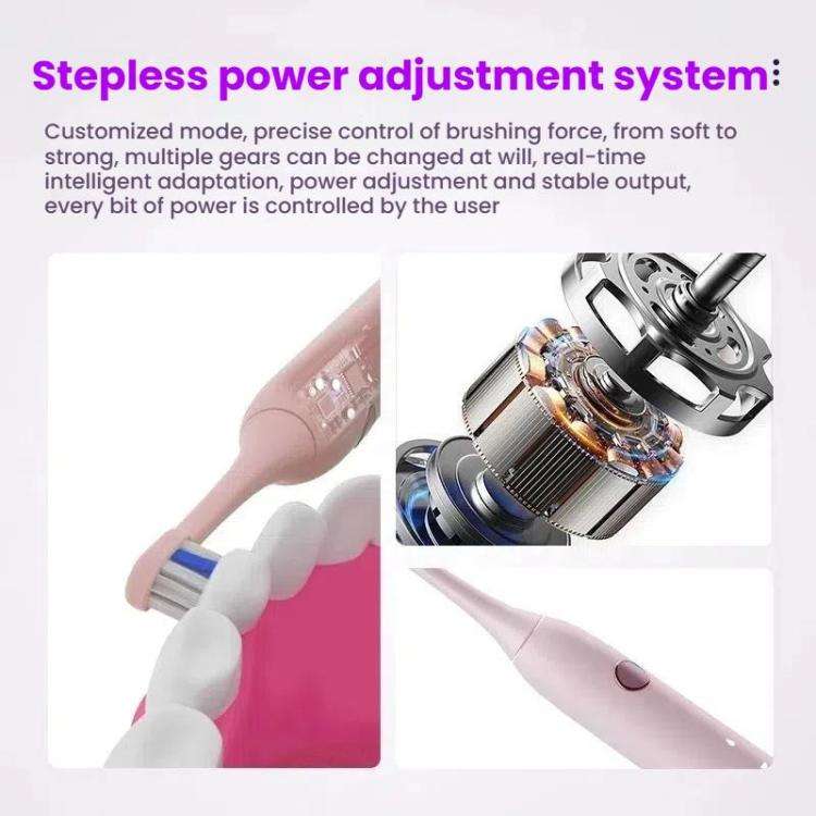 Rechargeable Sonic Electric Toothbrush for Adults with Custom Mode, Antibacterial Brush Heads, Sm...