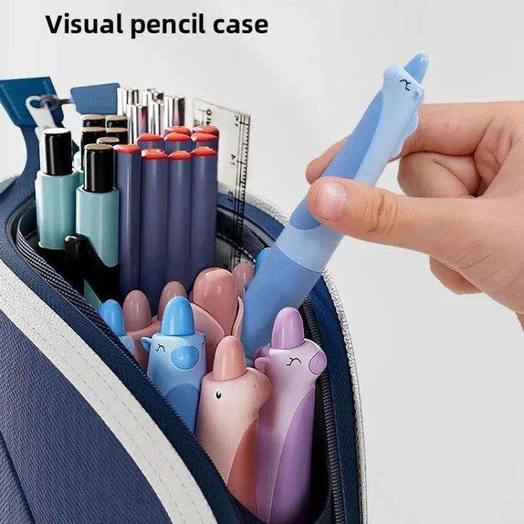 Vertical Pencil Cases Expandable Large Capacity Desk Stationery Organizer For Students(Khaki)