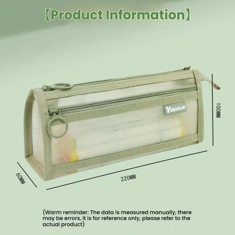 Large Capacity Double-Layer Mesh Pencil Case Triangular Base Design Exam Accessory Pouch(Black)