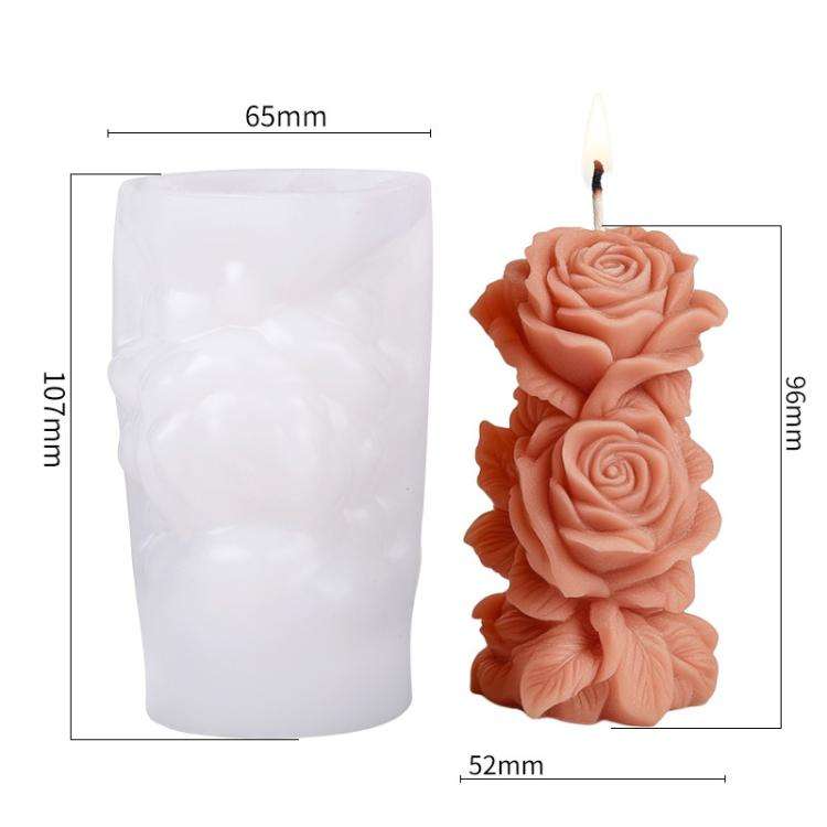Flower Column Aromatherapy Candle Silicone Mold DIY Handmade Gift Diffuser Stone Mold, Style: Dre...