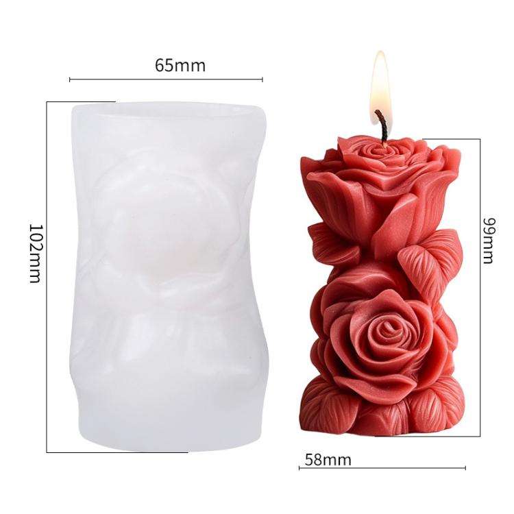 Flower Column Aromatherapy Candle Silicone Mold DIY Handmade Gift Diffuser Stone Mold, Style: Twi...
