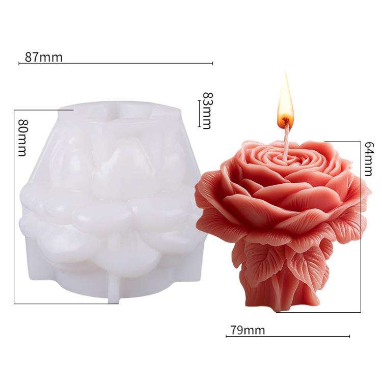 Flower Column Aromatherapy Candle Silicone Mold DIY Handmade Gift Diffuser Stone Mold, Style: Ros...