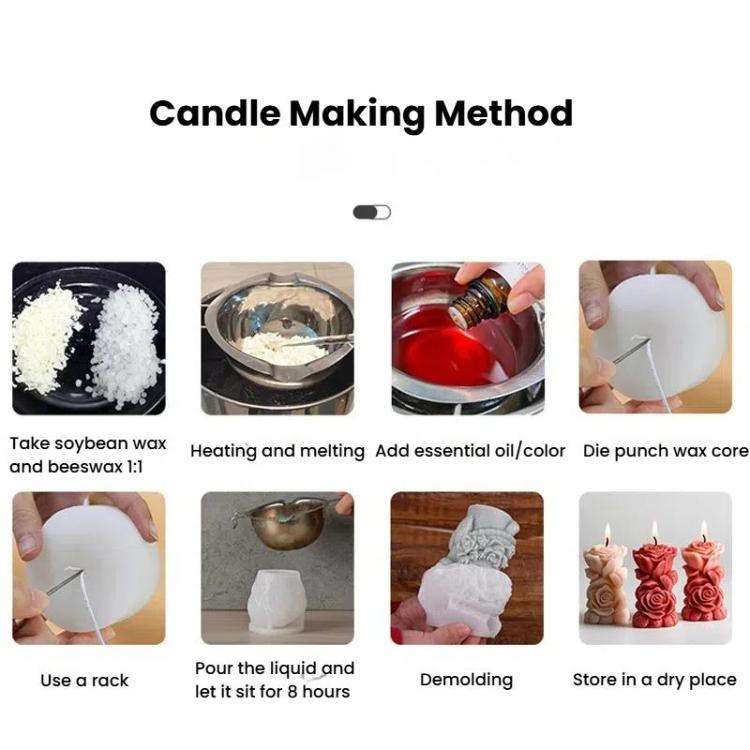 Flower Column Aromatherapy Candle Silicone Mold DIY Handmade Gift Diffuser Stone Mold, Style: Ros...