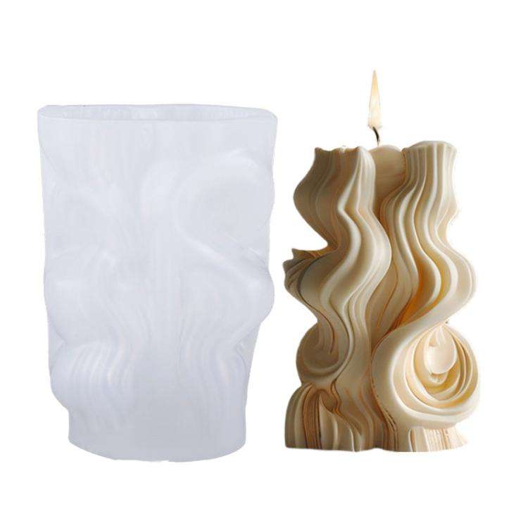 Spiral Wave Aromatherapy Candle Silicone Mold DIY Diffuser Stone Decorative Ornament Mold, Style:...