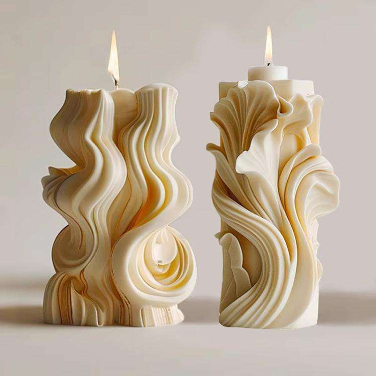 Spiral Wave Aromatherapy Candle Silicone Mold DIY Diffuser Stone Decorative Ornament Mold, Style:...