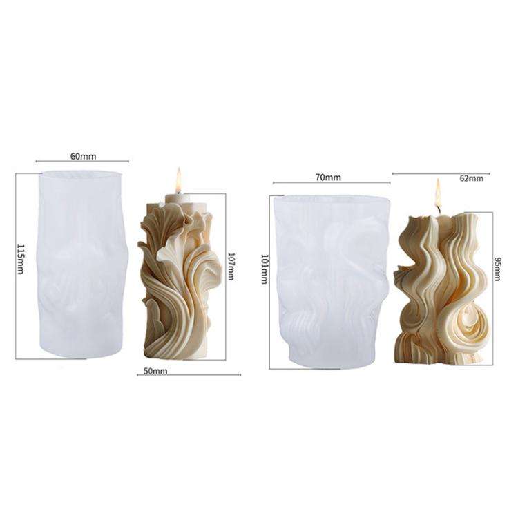 Spiral Wave Aromatherapy Candle Silicone Mold DIY Diffuser Stone Decorative Ornament Mold, Style:...