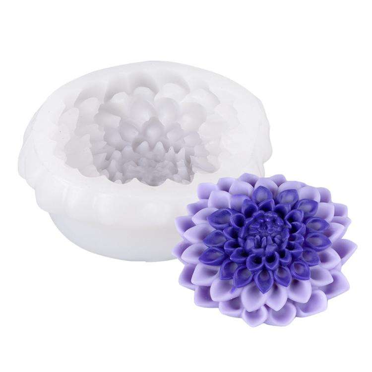 Candle Silicone Mold DIY Floral Aromatherapy Handmade Plaster Casting Mold, Style: Lotus Heart ZW...