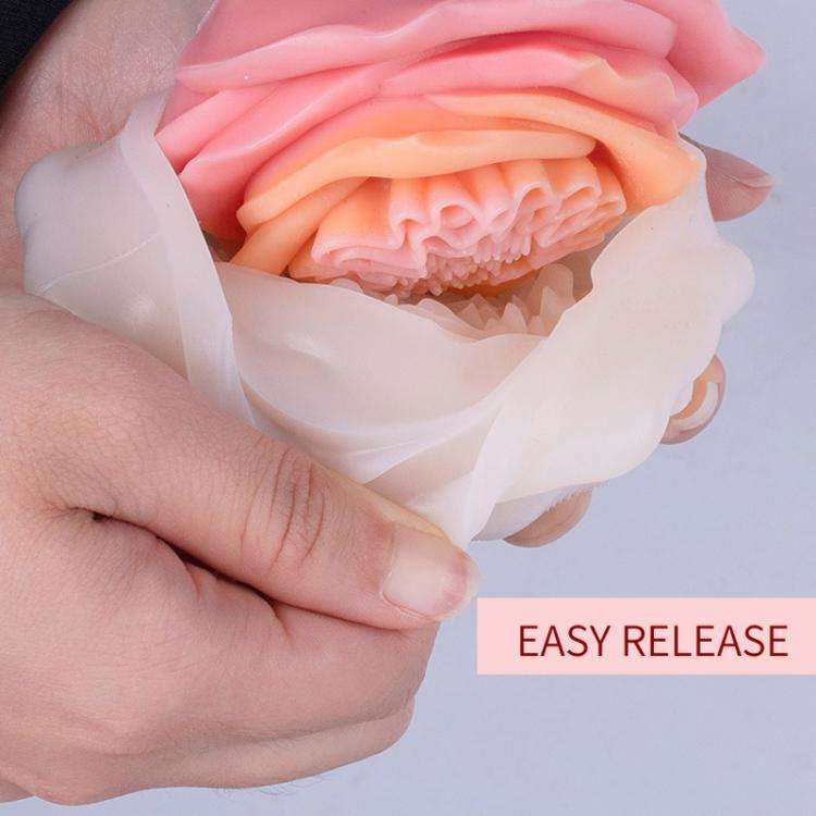 Candle Silicone Mold DIY Floral Aromatherapy Handmade Plaster Casting Mold, Style: Layered Flower...