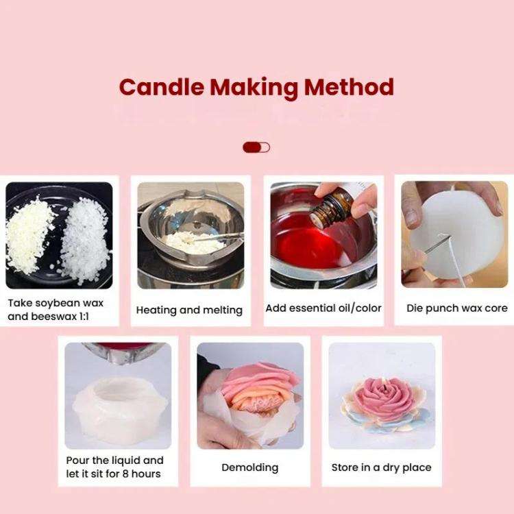 Candle Silicone Mold DIY Floral Aromatherapy Handmade Plaster Casting Mold, Style: Layered Flower...
