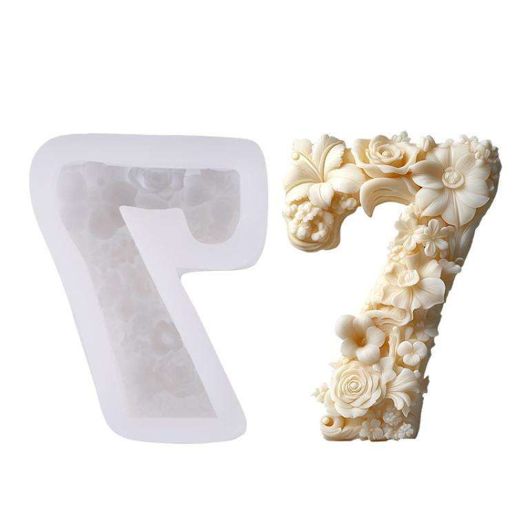 Flower Digital Aromatherapy Candle Silicone Mold DIY Diffuser Ornament Three-dimensional Digital ...