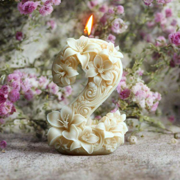 Flower Digital Aromatherapy Candle Silicone Mold DIY Diffuser Ornament Three-dimensional Digital ...