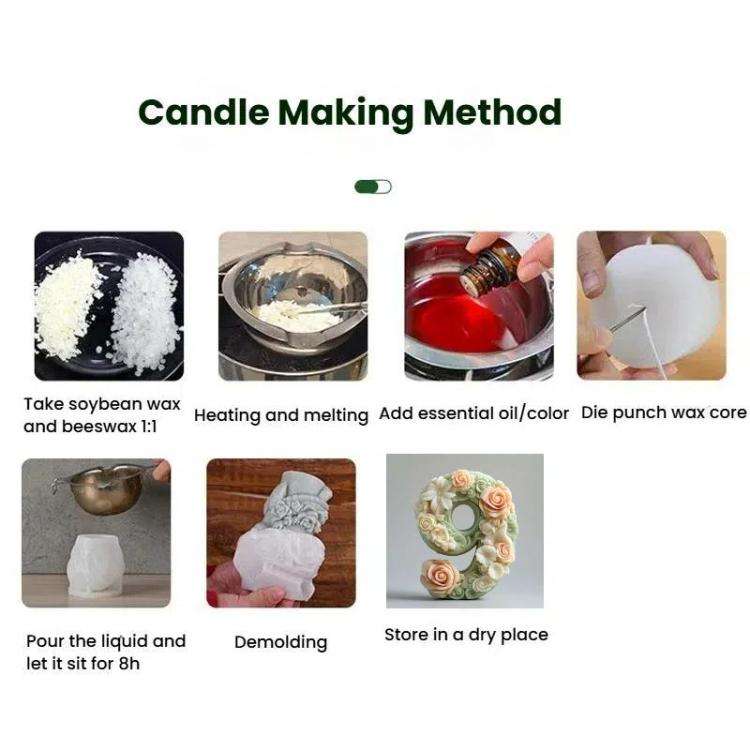 Flower Digital Aromatherapy Candle Silicone Mold DIY Diffuser Ornament Three-dimensional Digital ...