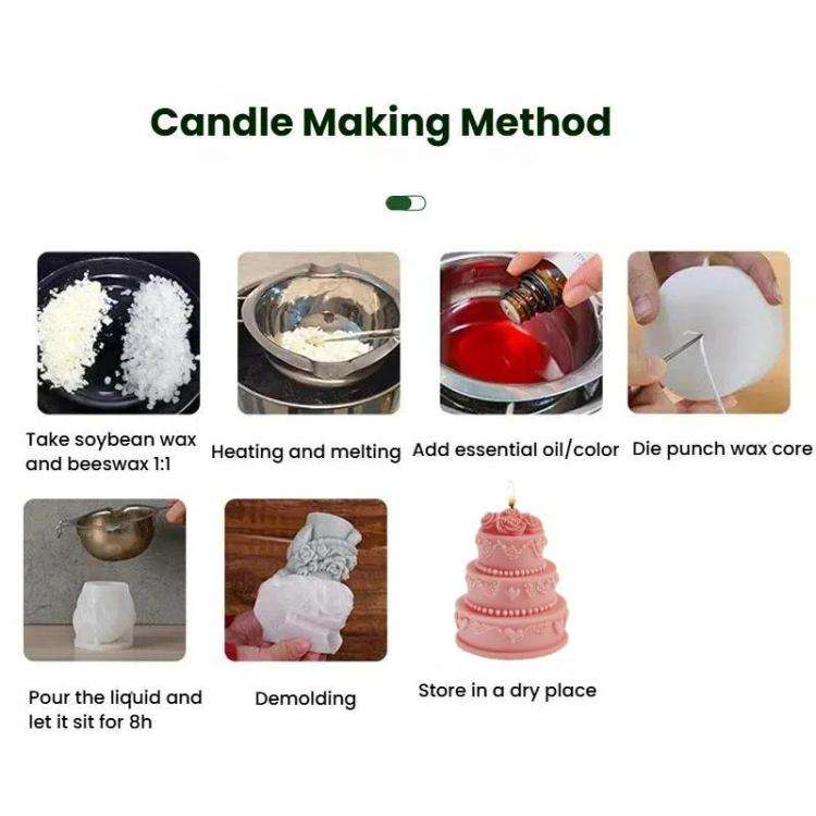 Rose Cake Scented Candle Silicone Mold DIY Diffuser Stone Ornament Handmade Soap Mold, Spec: B ZL...