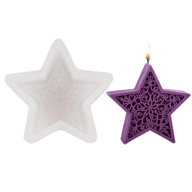 Candle Silicone Mold DIY Handmade Moon Star Aromatherapy Plaster Ornament Mold, Spec: Star LZ-652