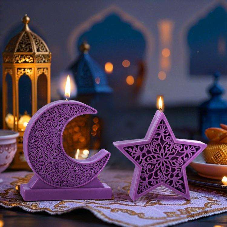 Candle Silicone Mold DIY Handmade Moon Star Aromatherapy Plaster Ornament Mold, Spec: Moon LZ-651