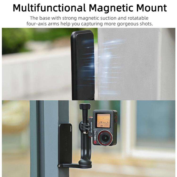 Sunnylife MJ996 Sports Camera Multi-Axis Rotating Magnetic Mount(Black)