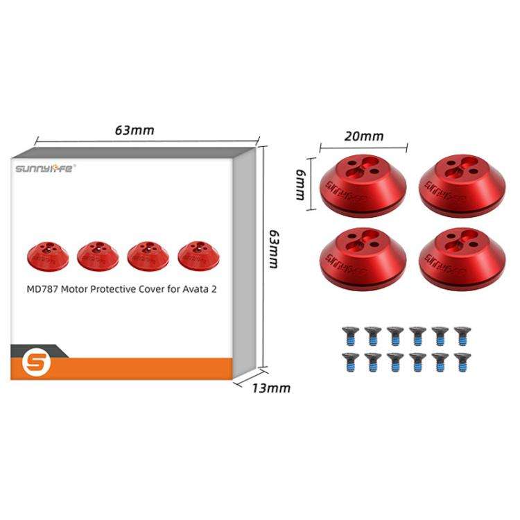 For DJI Avata 2 Sunnylife AT2-MD787 Motor Anti-dust Cover Aluminum Alloy Motor Protection Cover(Red)
