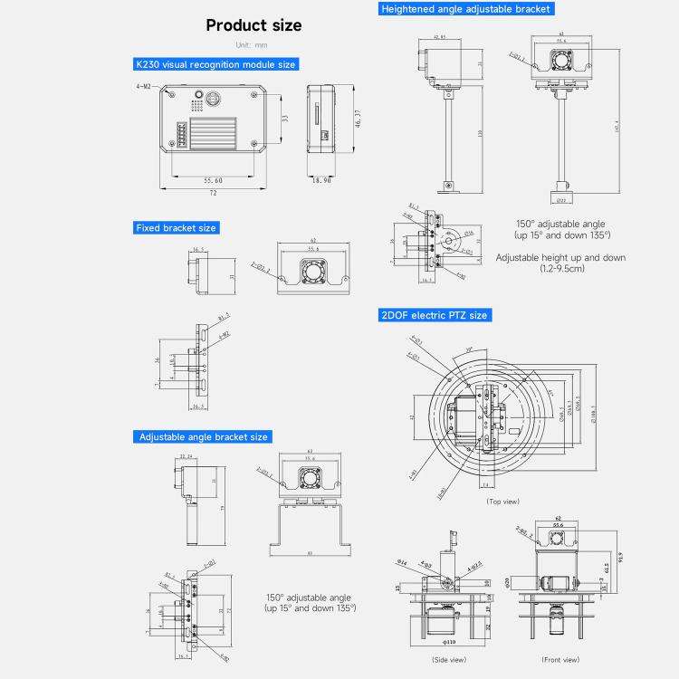 Yahboom K230 Vision Module With 2.4-Inch HD Touch Screen 32G TF Card  With Angle Adjustable Bracket