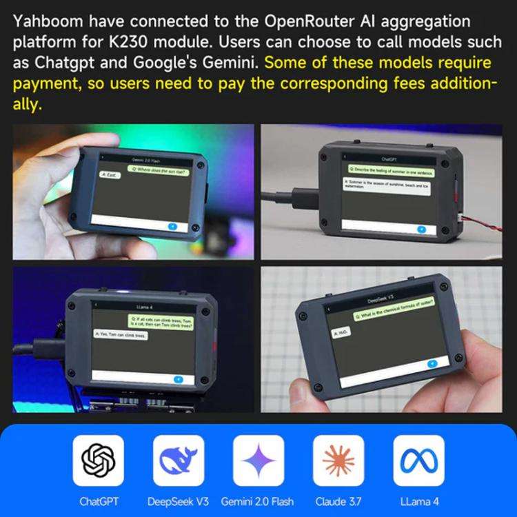 Yahboom K230 Vision Module With 2.4-Inch HD Touch Screen 32G TF Card With 2DOF Electric PTZ