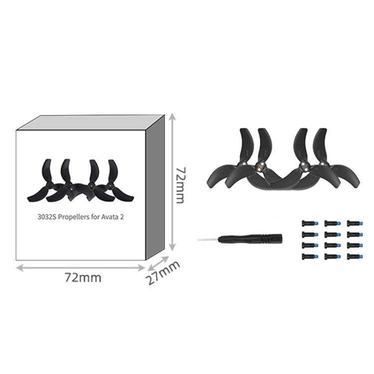 For DJI Avata 2 Sunnylife 3032S 2pairs Propellers(Black)