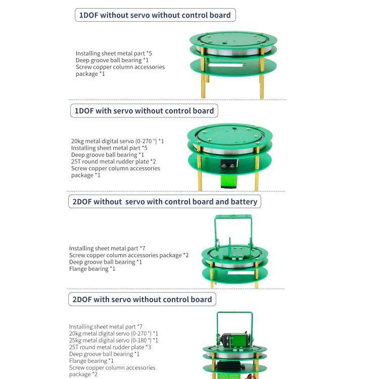 Yahboom 2DOF Electric Platform For Robot Car Green