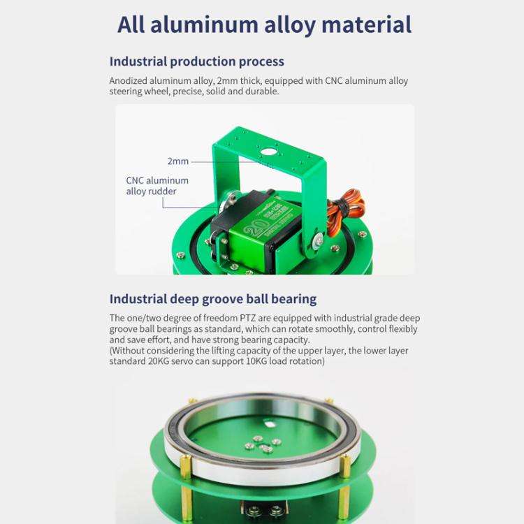 Yahboom 2DOF Electric Platform For Robot Car Green