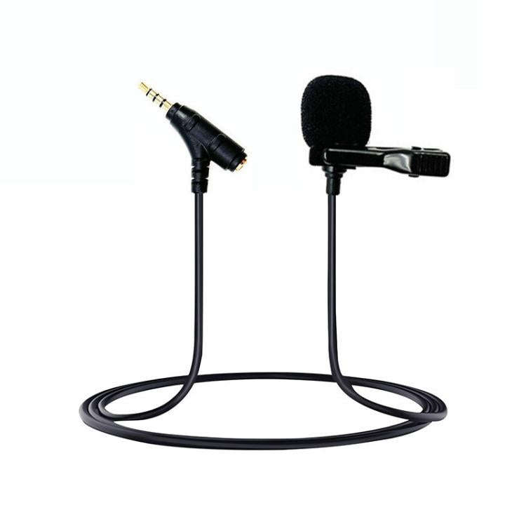 3.5mm TRRS Lavalier Microphone with Earphone Monitoring Jack Clip-on Lapel Mic 5m