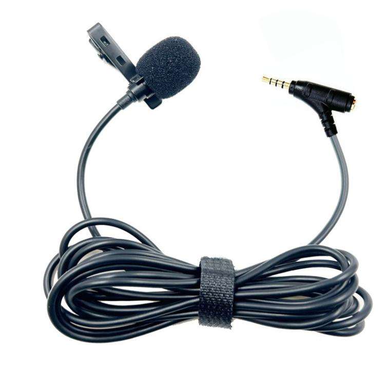 3.5mm TRRS Lavalier Microphone with Earphone Monitoring Jack Clip-on Lapel Mic 5m