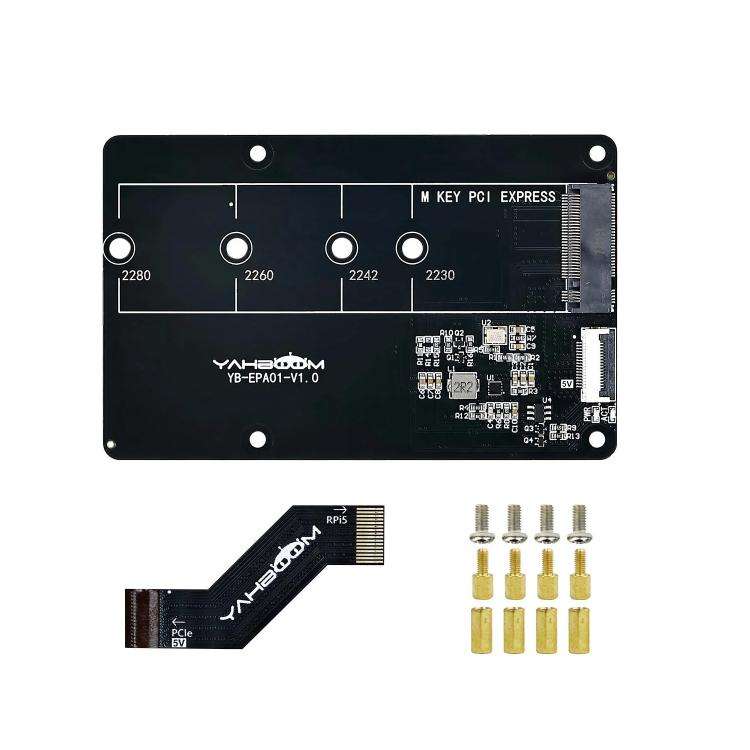 Yahboom PCIe To M.2 Adapter Expansion Board For Raspberry Pi 5 NVMe Expansion Board, Spec: Separa...