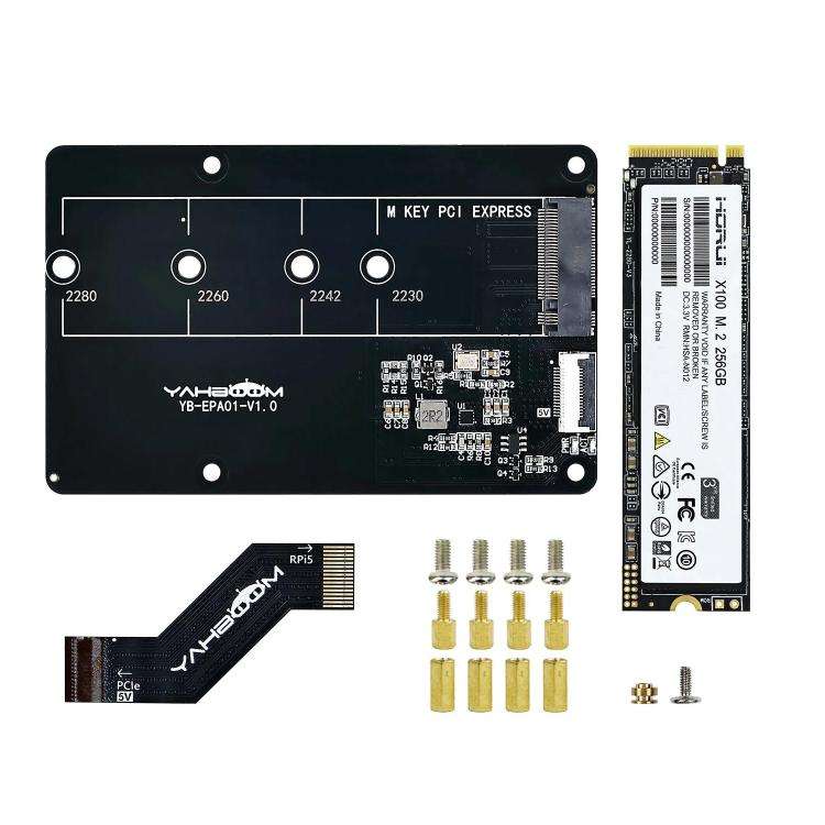 Yahboom PCIe To M.2 Adapter Expansion Board For Raspberry Pi 5 NVMe Expansion Board, Spec:  Board...