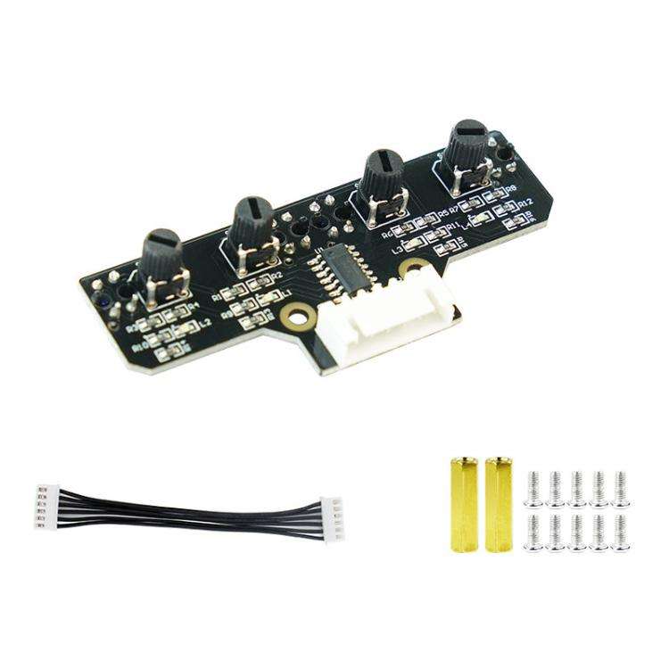 Yahboom 4 Channel Infrared Tracking Sensor Module For Smart Car Robot, Spec: With 6Pin Cable+16mm...