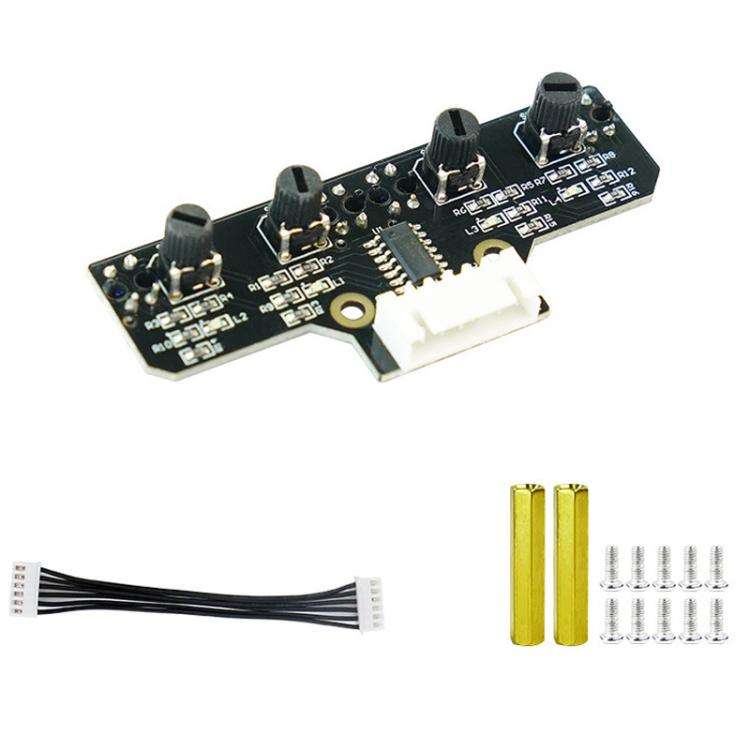 Yahboom 4 Channel Infrared Tracking Sensor Module For Smart Car Robot, Spec: With 6Pin Cable+23mm...