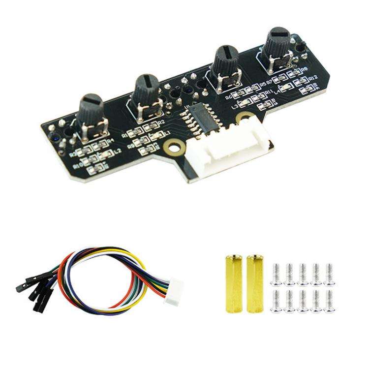 Yahboom 4 Channel Infrared Tracking Sensor Module For Smart Car Robot, Spec: With DuPont Cable+16...