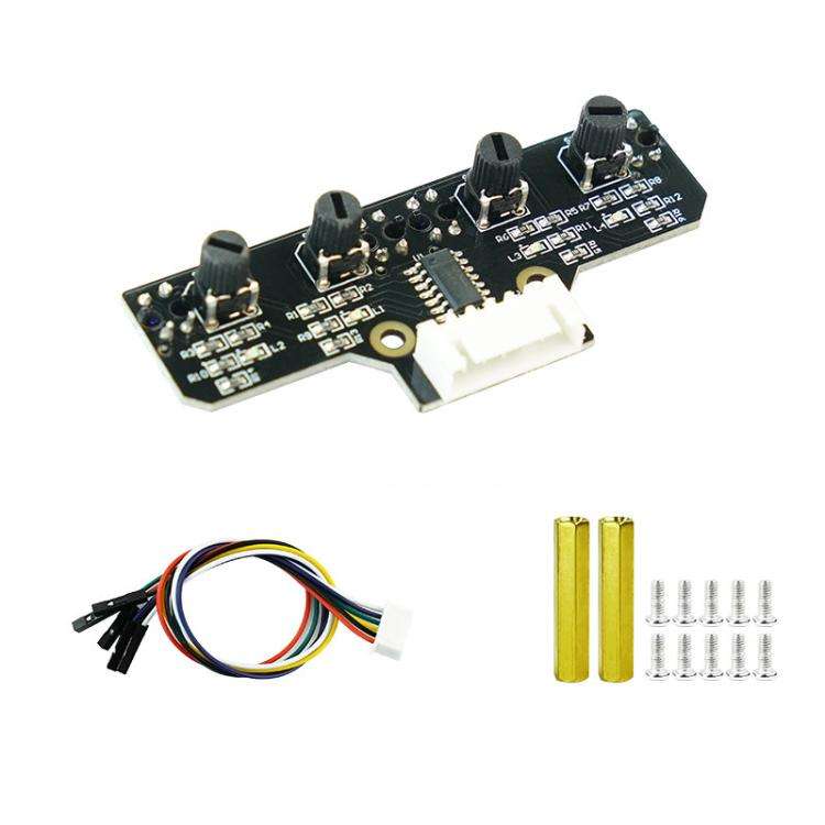 Yahboom 4 Channel Infrared Tracking Sensor Module For Smart Car Robot, Spec: With DuPont Cable+23...