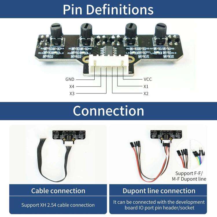 Yahboom 4 Channel Infrared Tracking Sensor Module For Smart Car Robot, Spec: With DuPont Cable+16...