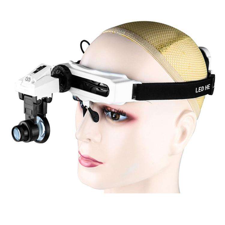 9892E1 Head-mounted Magnifying Glass With LED Light 8 Different Magnification Lenses