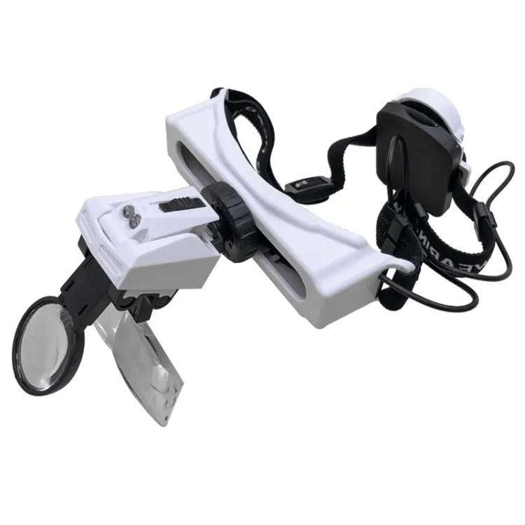 9892E1 Head-mounted Magnifying Glass With LED Light 8 Different Magnification Lenses