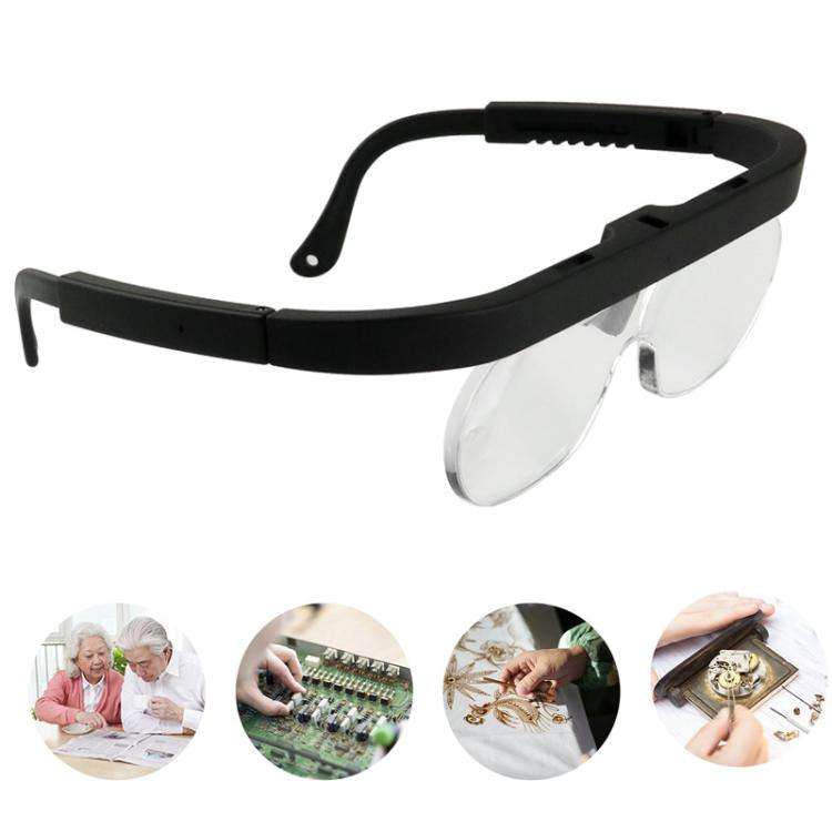 11537A 1.5/2.5/3.5X Eyeglass-style Magnifying Glass Head-mounted Magnifying Glass for Carving Rep...