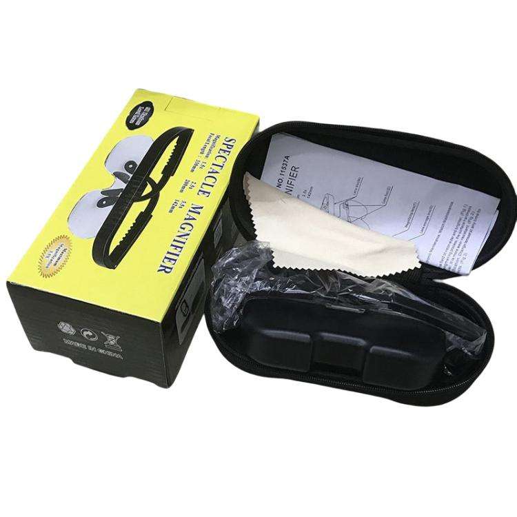 11537A 1.5/2.5/3.5X Eyeglass-style Magnifying Glass Head-mounted Magnifying Glass for Carving Rep...