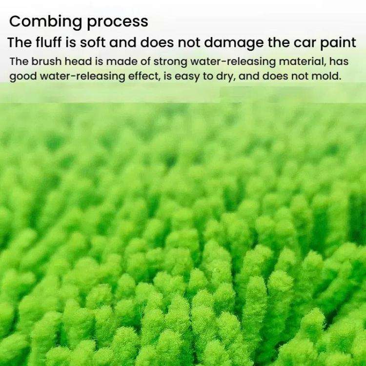 SUITU LS-444 Three-section Curved Car Wash Brush Chenille Car Wash Mop(Black Green)