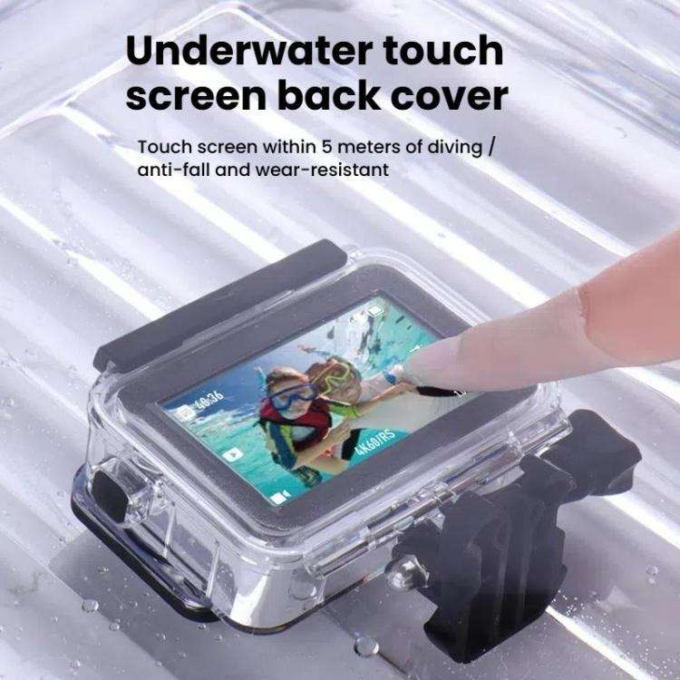 For DJI Osmo Action 3/4/5 Waterproof Case 5m Underwater Touchscreen Dive Housin(Transparent)