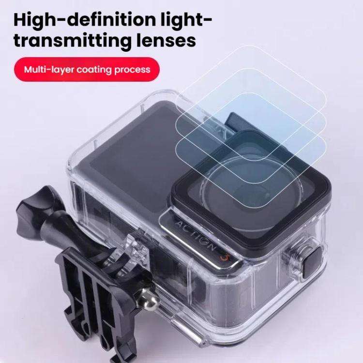 For DJI Osmo Action 3/4/5 Waterproof Case 5m Underwater Touchscreen Dive Housin(Transparent)