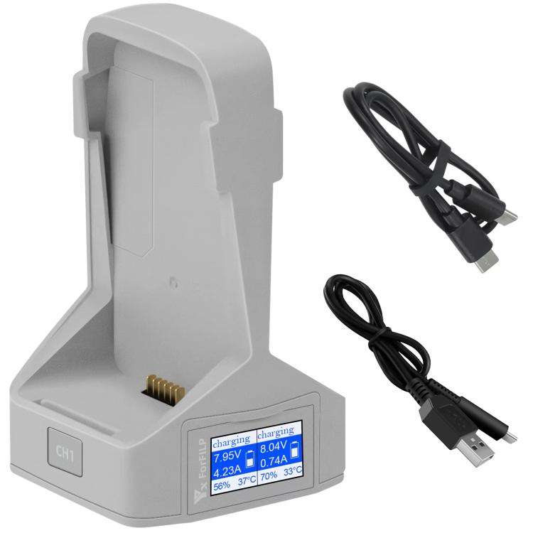 For DJI Flip YX Dual-Slot Vertical Bttery Charger Charging Station With Color Screen