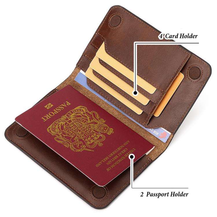 HUMERPAUL BP734 Leather Passport Document Holder(Brown)