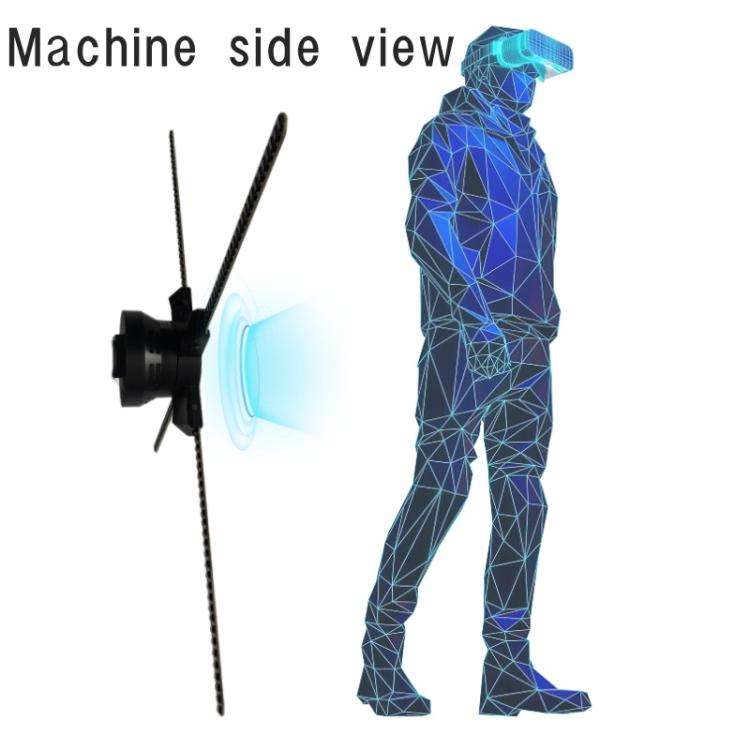 60cm 3D Holographic Fan with 1600x720 Resolution & 720 LEDs  WiFi/APP DIY Content Control(UK Plug)