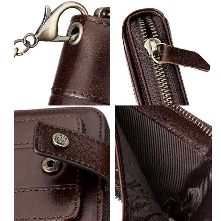 HUMERPAUL BP735 Leather Horizontal Zipper Wallet Multiple Card Slots RFID Anti-Theft Protection M...